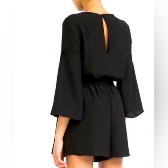 NWT Zara Elegant Black Romper Flared Sleeves SZ M - Picture 10 of 10